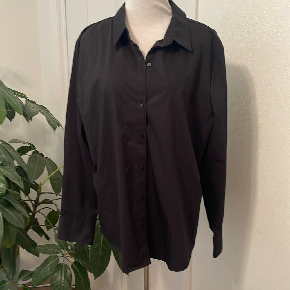 New With Tags! Button down black blouse -versatile for work or casual!